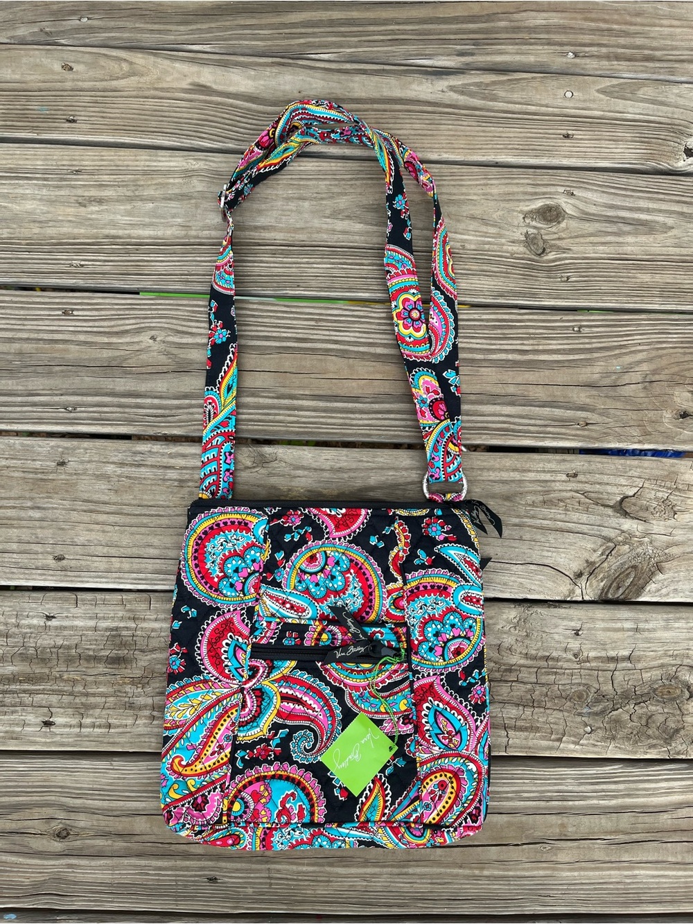 Vera Bradley Black Multi Paisley Crossbody Bag